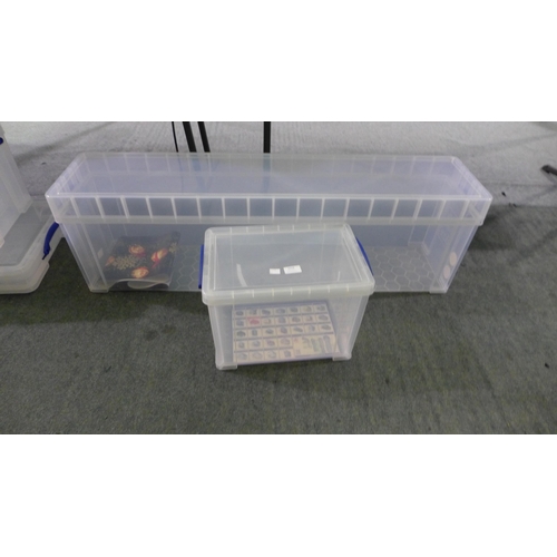 3319 - Two mixed size Really Useful Storage Boxes - 96l total - damaged