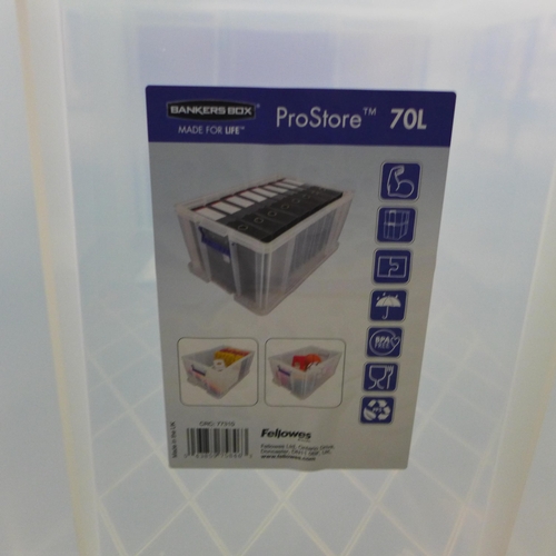 3322 - Three mixed size plastic storage boxes - damaged