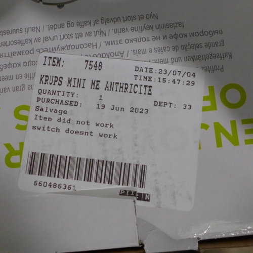 3334 - Krups Mini Me Anthricite Coffee Machine  (302-445)  * This lot is subject to vat