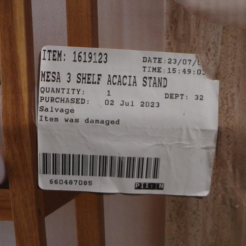 3343 - Mesa 3 Shelf Acacia Stand    (302-486)  * This lot is subject to vat