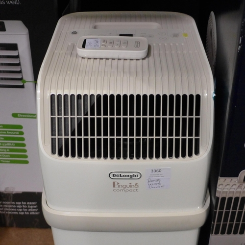 3360 - Delonghi Piguino Compact 8.3K white Aircon Unit With Remote, Original RRP £329.99 + vat         (302... 