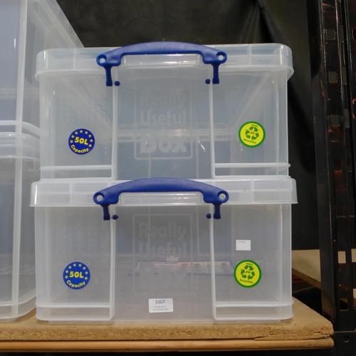 3367 - Two 50l Really Useful Storage Boxes