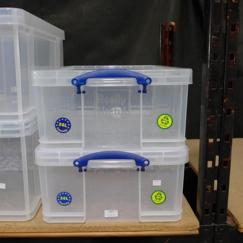 3367 - Two 50l Really Useful Storage Boxes