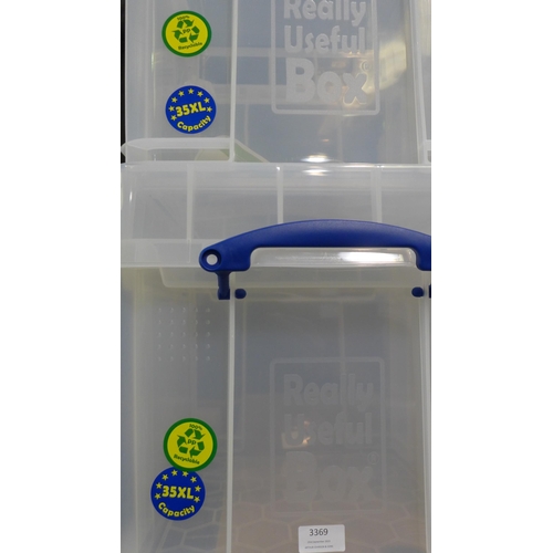 3369 - Two 35l Really Useful Storage Boxes