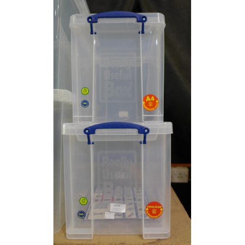 3370 - Two mixed sized Really Useful Storage Boxes (43l total)