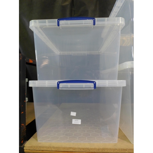 3372 - Two 62l plastic storage boxes