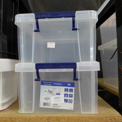 3373 - Two 10l Prostore plastic storage boxes