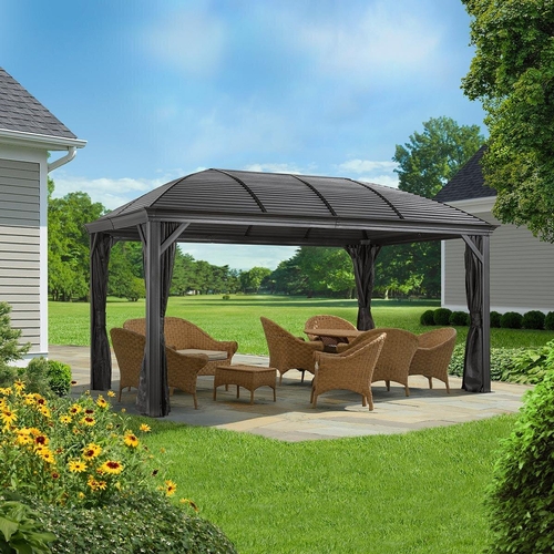 1537 - A Sojag Moreno 10X16 Gazebo Sun Shelter With Galvanised Roof, original RRP £1583.33 + VAT- contents ... 