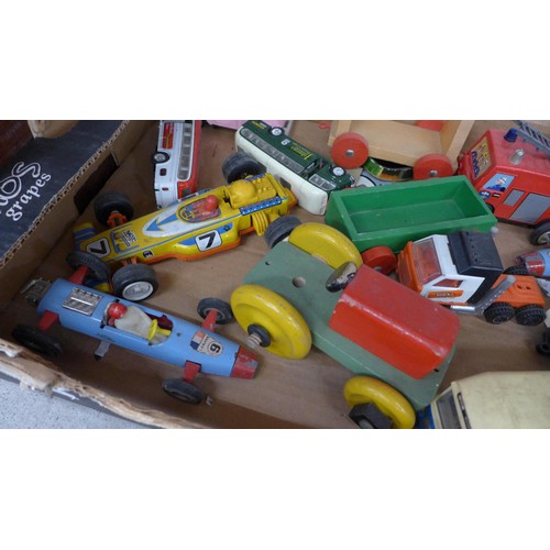 739 - Two boxes of model vehicles including Matchbox and wooden