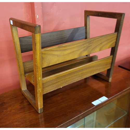 51 - A teak magazine rack