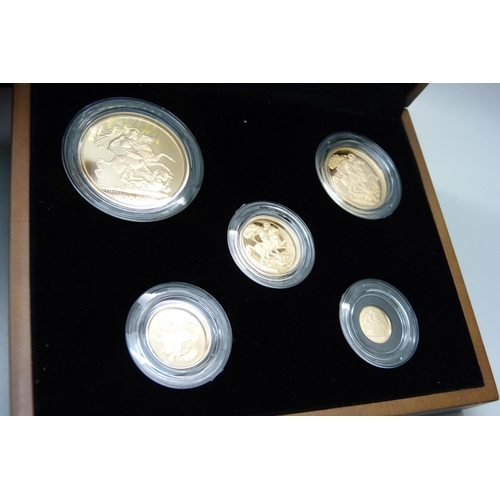 1013 - The Royal Mint 2009 UK gold proof five-coin collection, no. 1443