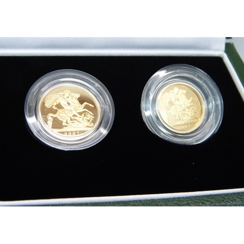 1014 - The Royal Mint 2007 UK gold proof four-coin sovereign collection, no. 968