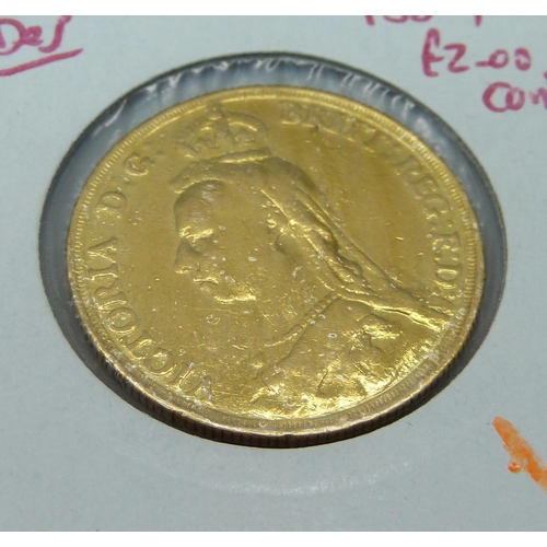 1062 - A Queen Victoria 1887 gold £2 coin