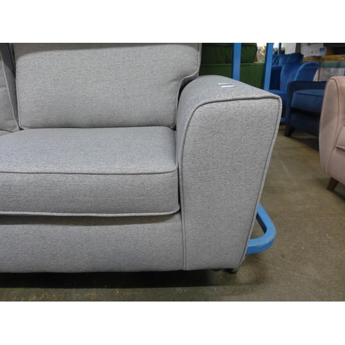 1344 - A mid-grey upholstered three seater sofa