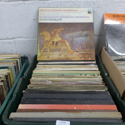 2187 - 2 boxes of classical LPs including Mozart, Mendelssohn, Bach, etc. with Bose dab radio and sound ana... 