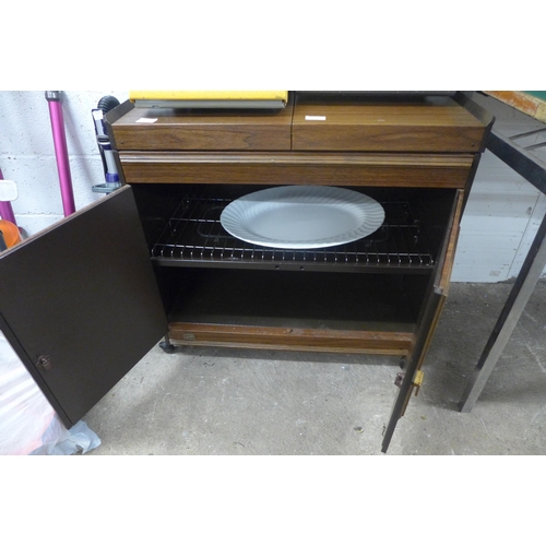 2202 - An Ekco HO33 Hostess trolley with two Dysons and a Wet & Dry vacuum