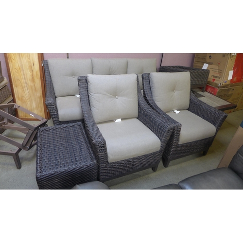 1590 - An Agio Mckenzy 6 piece woven deep seating set, original RRP £1999.99 + VAT -missing stool cushions ... 