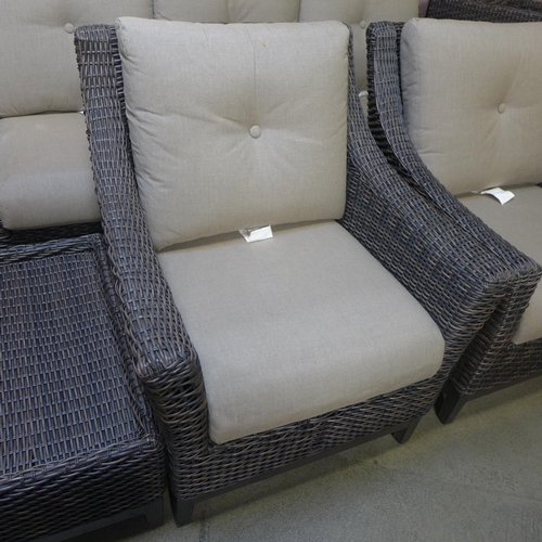 1590 - An Agio Mckenzy 6 piece woven deep seating set, original RRP £1999.99 + VAT -missing stool cushions ... 