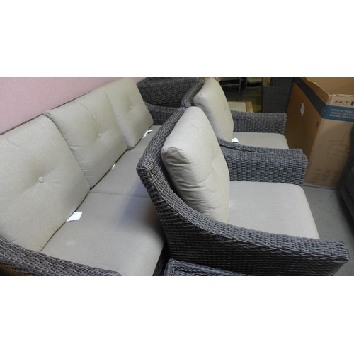 1590 - An Agio Mckenzy 6 piece woven deep seating set, original RRP £1999.99 + VAT -missing stool cushions ... 