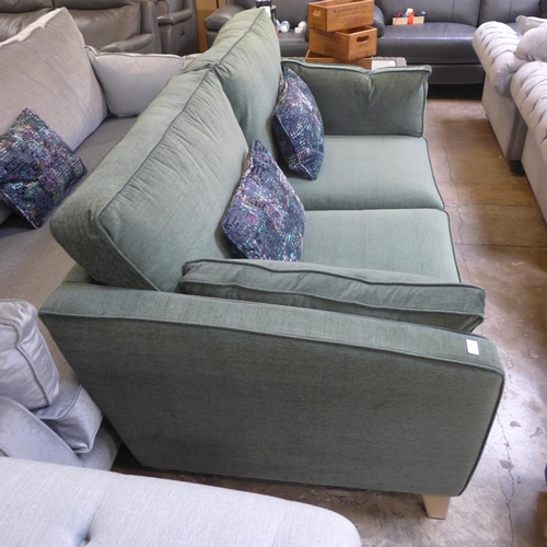 1305 - A Barker and Stonehouse moss green upholstered three seater sofa RRP £1199