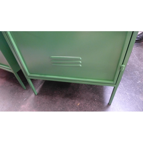 1314 - A green industrial style cabinet