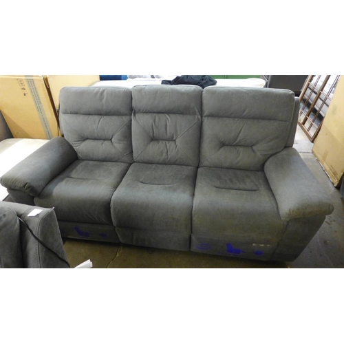 1317 - Justin Grey 3 Seater Power Recliner sofa, original RRP £999.99 + VAT (4170-23) *This lot is subject ... 