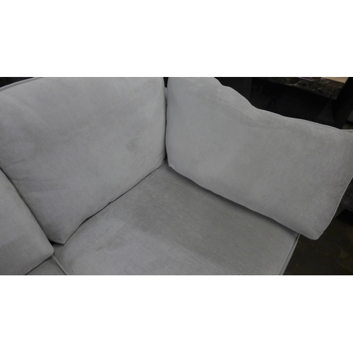 1326 - A Barker and Stonehouse aluminium velvet upholstered curved corner sofa RRP £4365