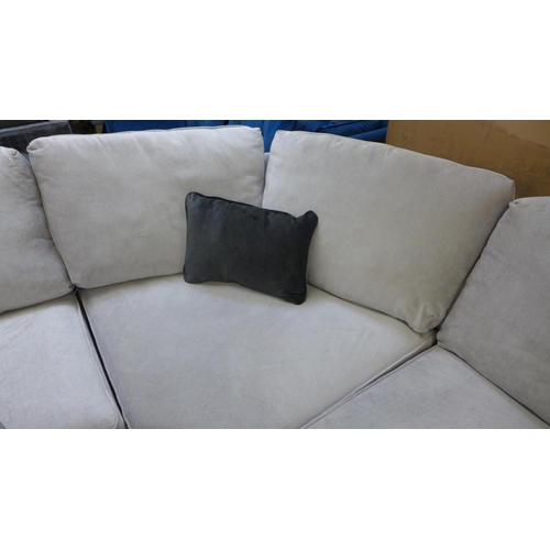 1326 - A Barker and Stonehouse aluminium velvet upholstered curved corner sofa RRP £4365