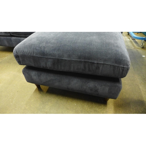 1533 - A Barker and Stonehouse deep ocean blue velvet upholstered RHF corner sofa/chaise