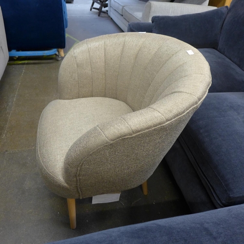 1342 - An oatmeal textured weave upholstered shell back side chair