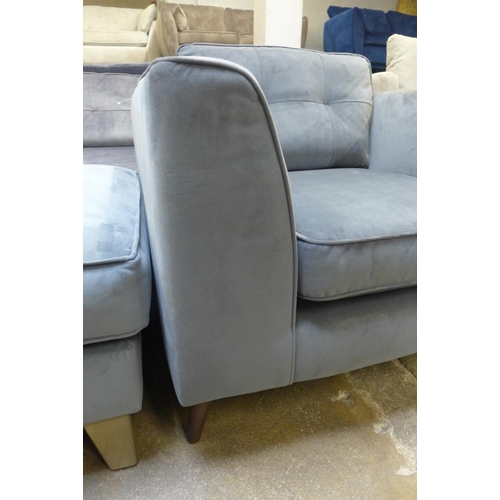 1346 - A slate velvet upholstered armchair