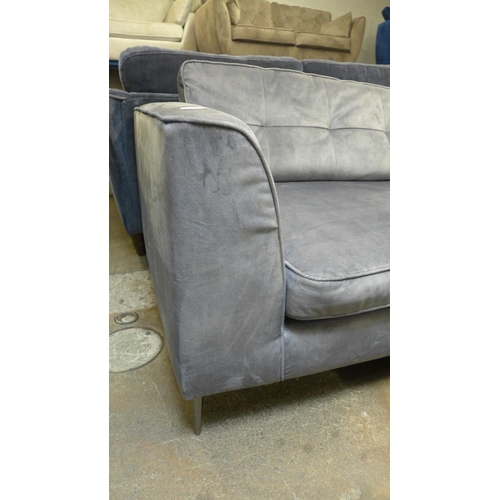 1347 - A pewter velvet upholstered love seat