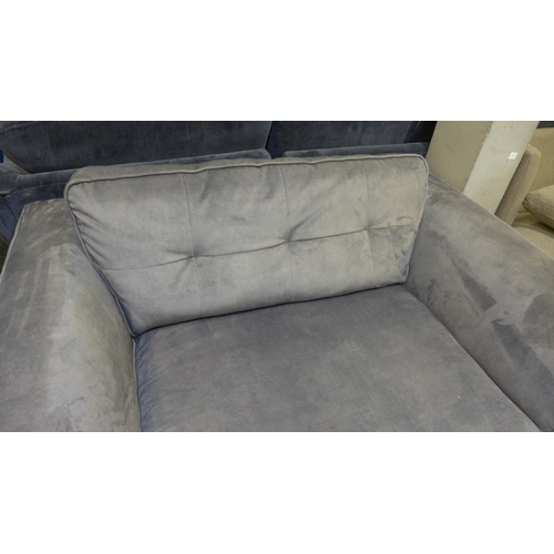 1347 - A pewter velvet upholstered love seat