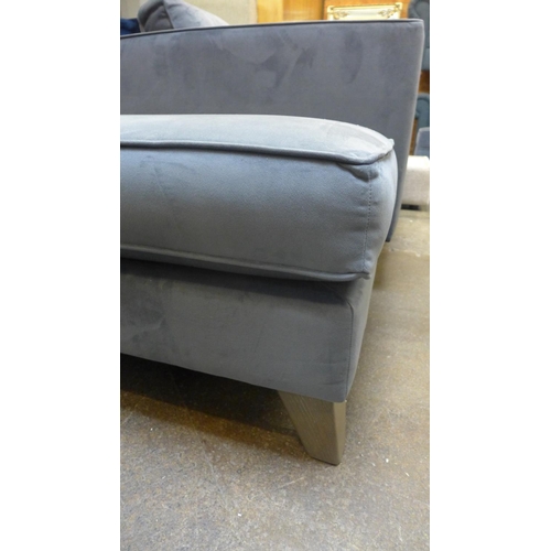 1348 - A Barker and Stonehouse grey velvet upholstered cushion-topped footstool - RRP £599