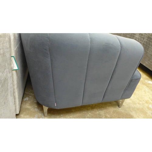 1352 - A Donetti slate velvet upholstered shell back two seater sofa