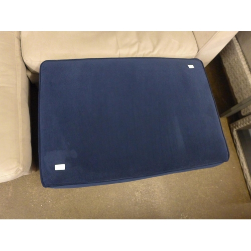 1361 - A Barker and Stonehouse deep blue velvet upholstered cushion top footstool