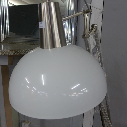 1362 - A white painted and chrome floor standing anglepoise lamp