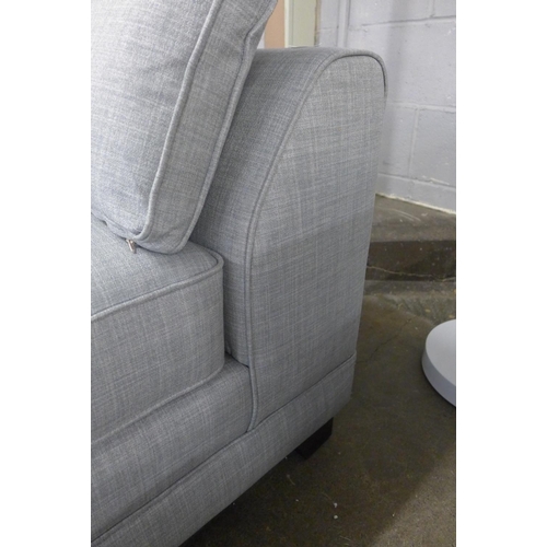 1364 - A grey upholstered left hand facing corner sofa/chaise