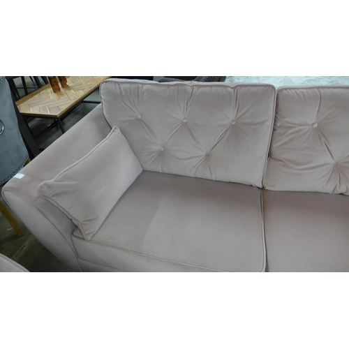 1450 - A cherry blossom velvet upholstered three seater sofa footstool and window seat RRP £1158