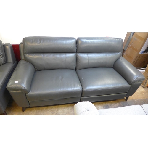 1482 - Grace Grey Leather 2.5 Seater power Recliner, original RRP £891.66 + VAT (4170-18) *This lot is subj... 