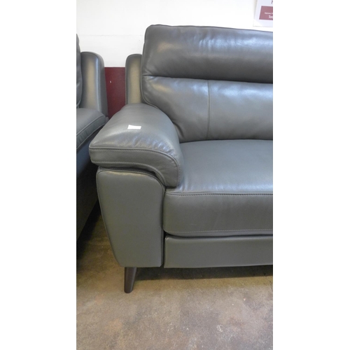 1482 - Grace Grey Leather 2.5 Seater power Recliner, original RRP £891.66 + VAT (4170-18) *This lot is subj... 