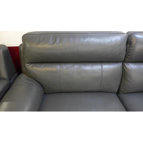 1482 - Grace Grey Leather 2.5 Seater power Recliner, original RRP £891.66 + VAT (4170-18) *This lot is subj... 