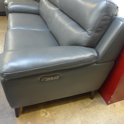 1482 - Grace Grey Leather 2.5 Seater power Recliner, original RRP £891.66 + VAT (4170-18) *This lot is subj... 