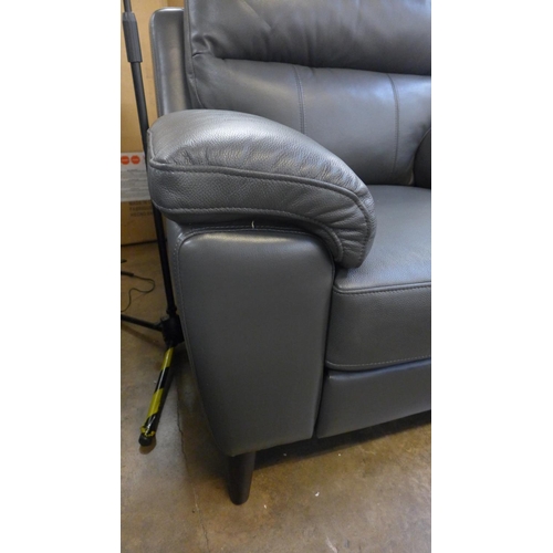 1483 - Grace Grey Leather 1 Seater power Recliner, original RRP £516.66 + VAT (4170-17) *This lot is subjec... 