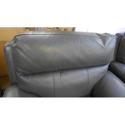 1483 - Grace Grey Leather 1 Seater power Recliner, original RRP £516.66 + VAT (4170-17) *This lot is subjec... 