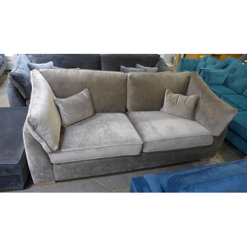 1502 - A Barker and Stonehouse mink velvet upholstered three seater sofa RRP £1369