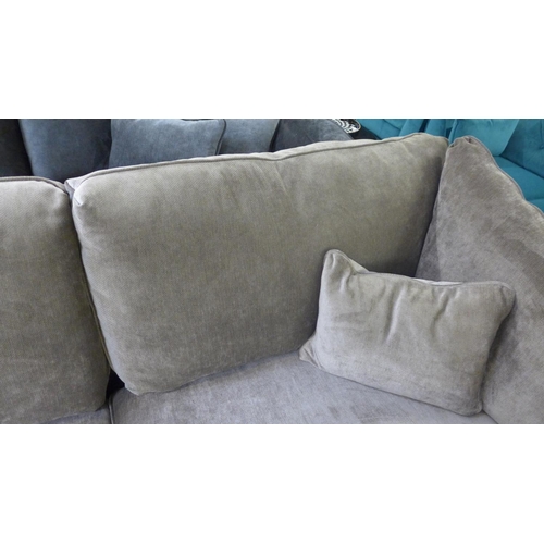 1502 - A Barker and Stonehouse mink velvet upholstered three seater sofa RRP £1369