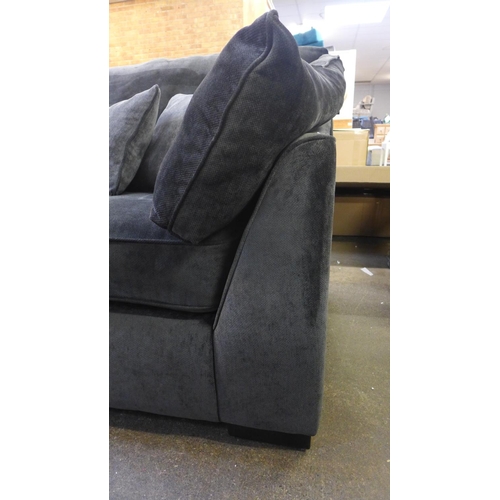 1503 - A Barker and Stonehouse magnesium velvet upholstered four seater sofa and footstool - some frame dam... 