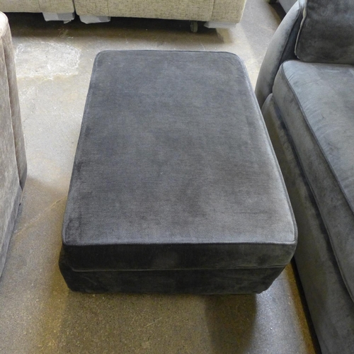 1503 - A Barker and Stonehouse magnesium velvet upholstered four seater sofa and footstool - some frame dam... 