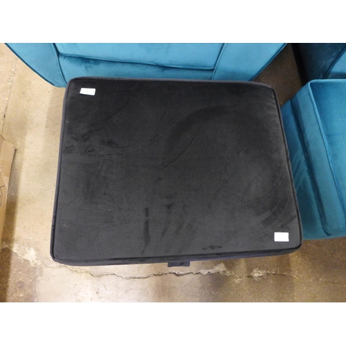 1504 - A Hoxton black velvet ottoman footstool RRP £459